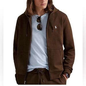 Polo Ralph Lauren - Double-Knit Full-Zip Hoodie - Branch Brown - Men’s Medium